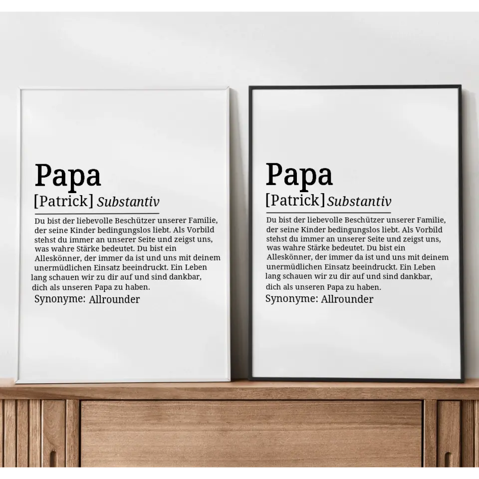 Definition Poster Papa - für die Familie