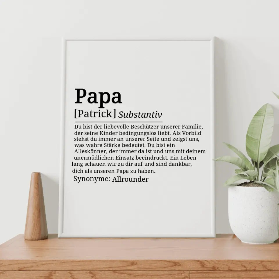 Definition Poster Papa - für die Familie