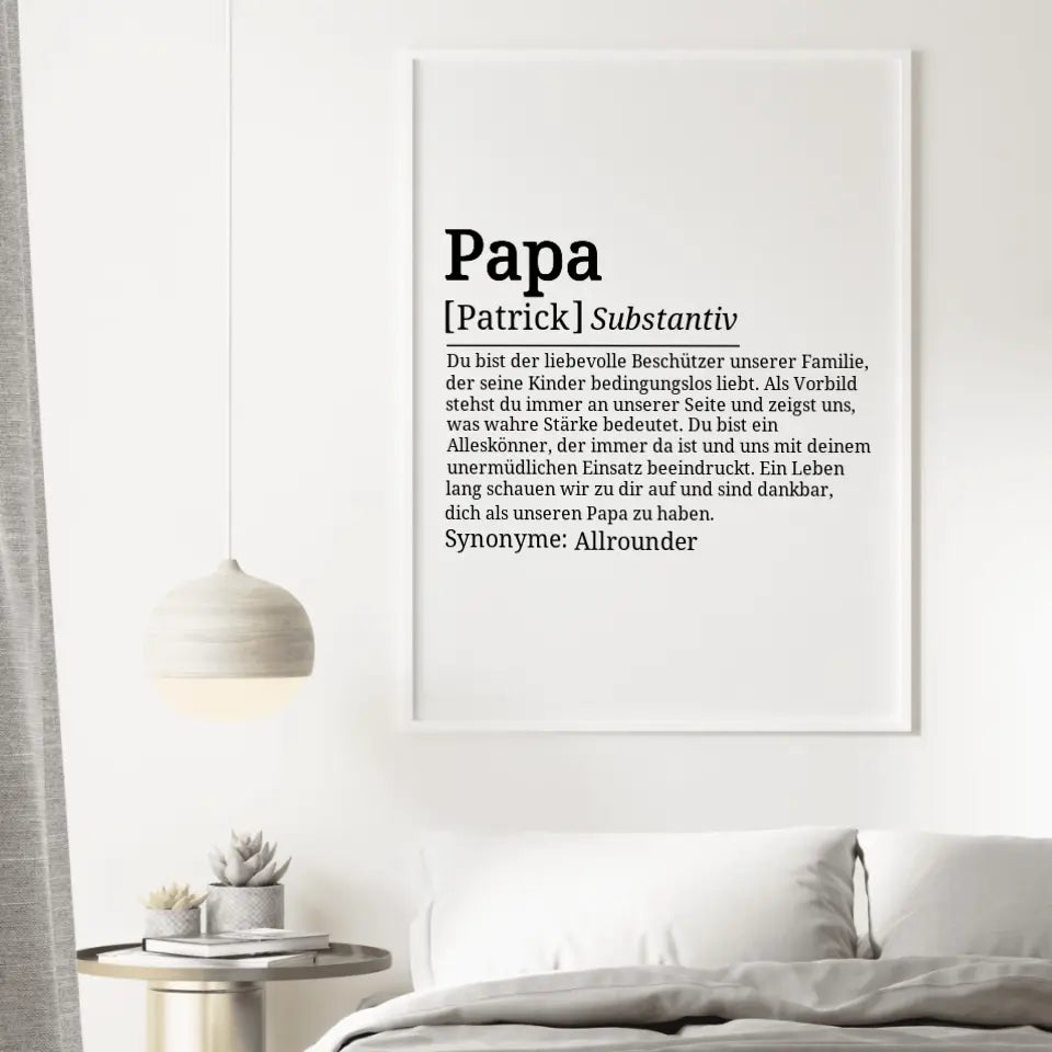 Definition Poster Papa - für die Familie