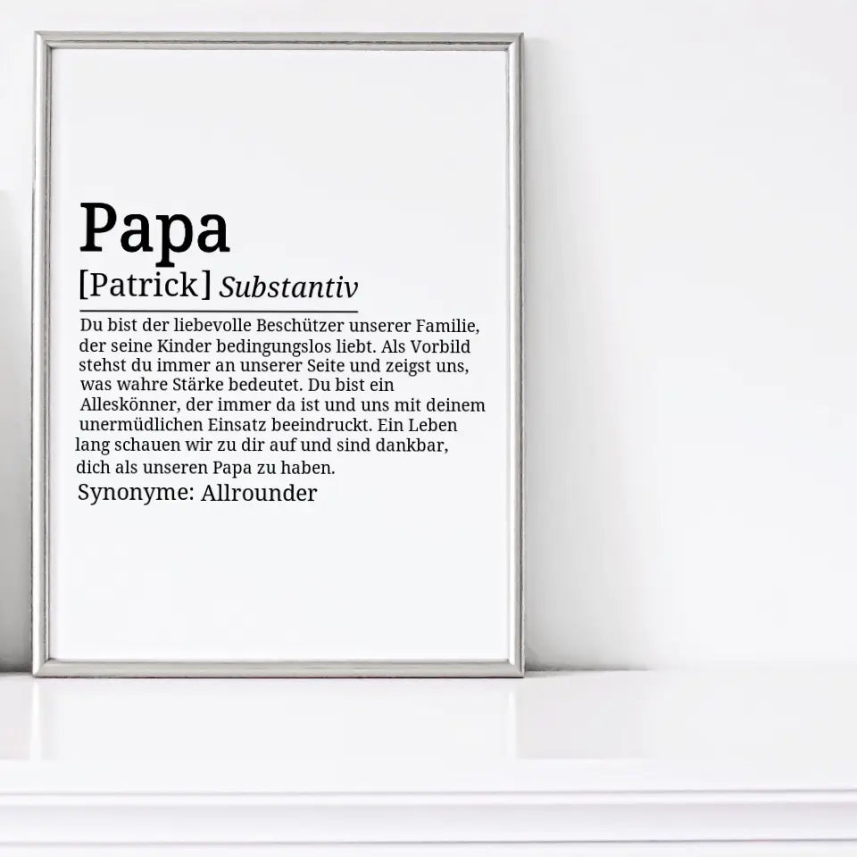 Definition Poster Papa - für die Familie