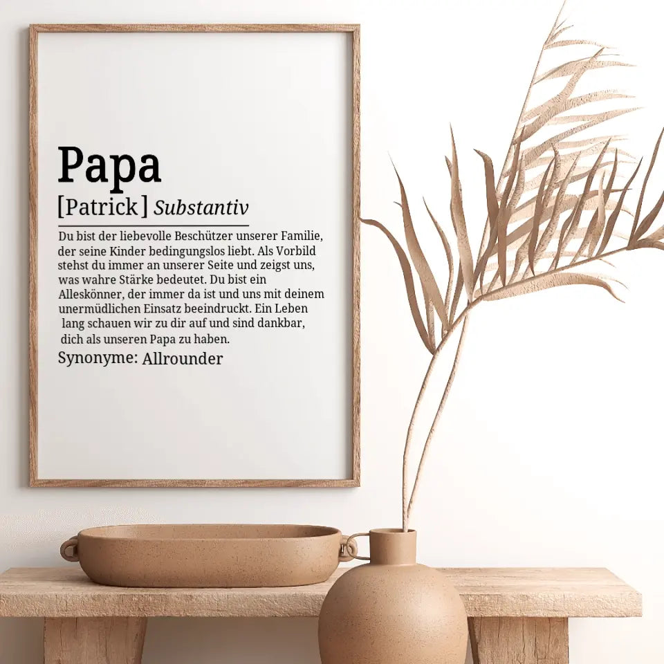 Definition Poster Papa - für die Familie