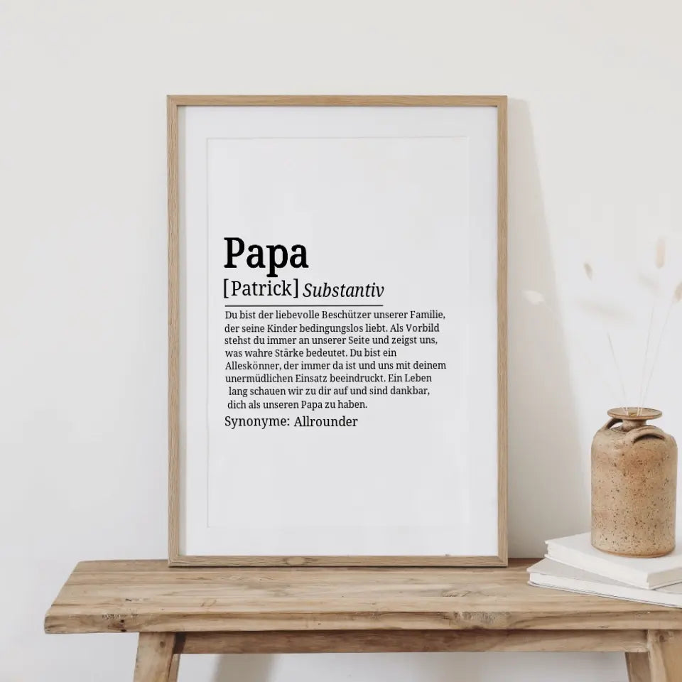 Definition Poster Papa - für die Familie