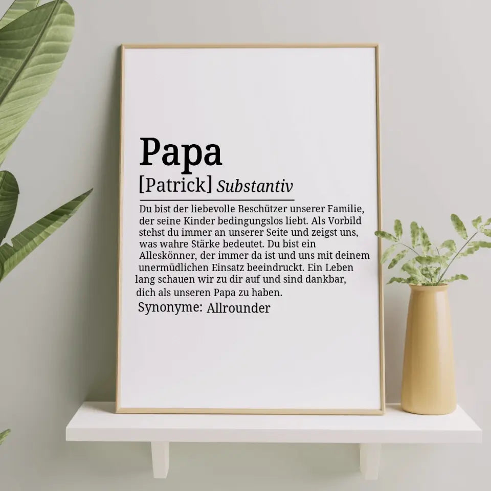Definition Poster Papa - für die Familie