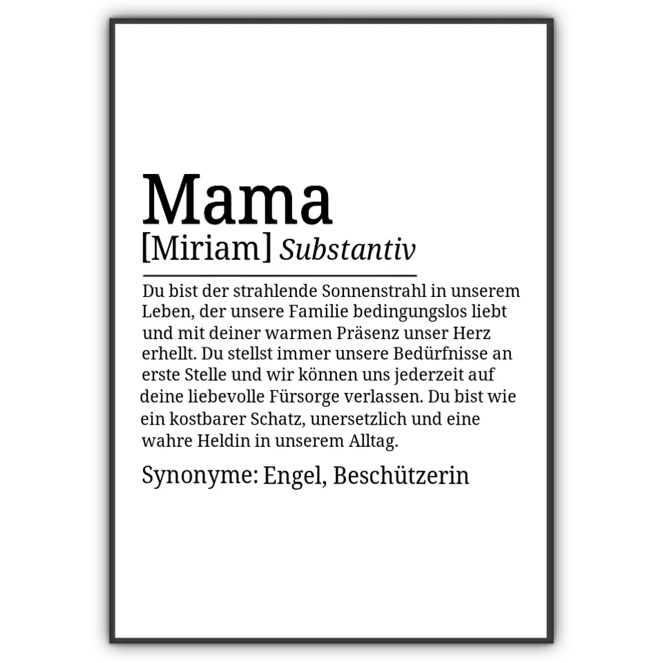 Definition Poster Mama - für die Familie