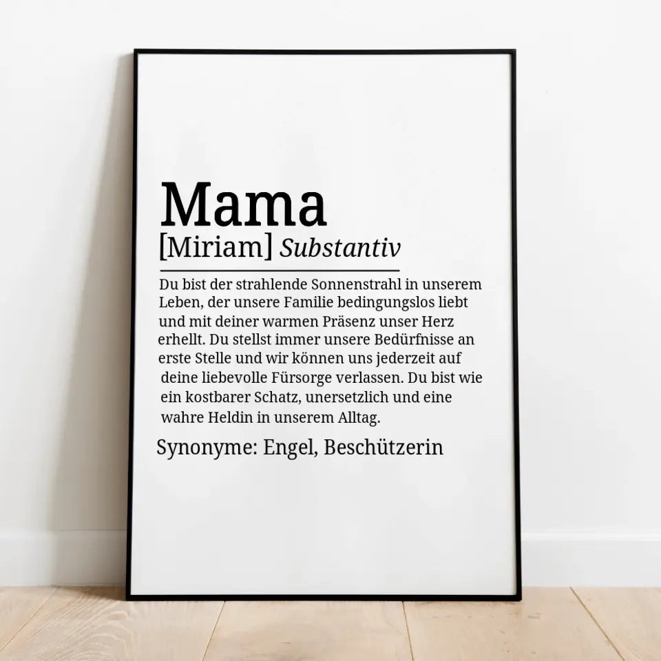 Definition Poster Mama - für die Familie