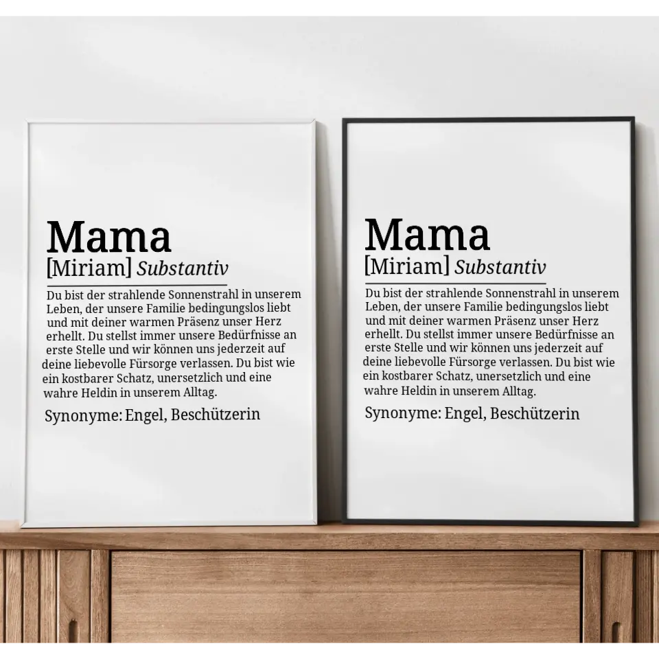Definition Poster Mama - für die Familie