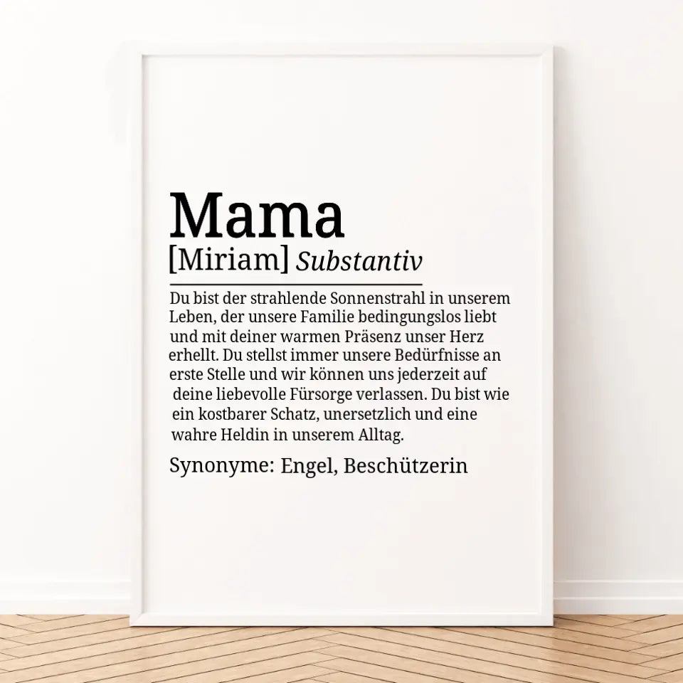 Definition Poster Mama - für die Familie