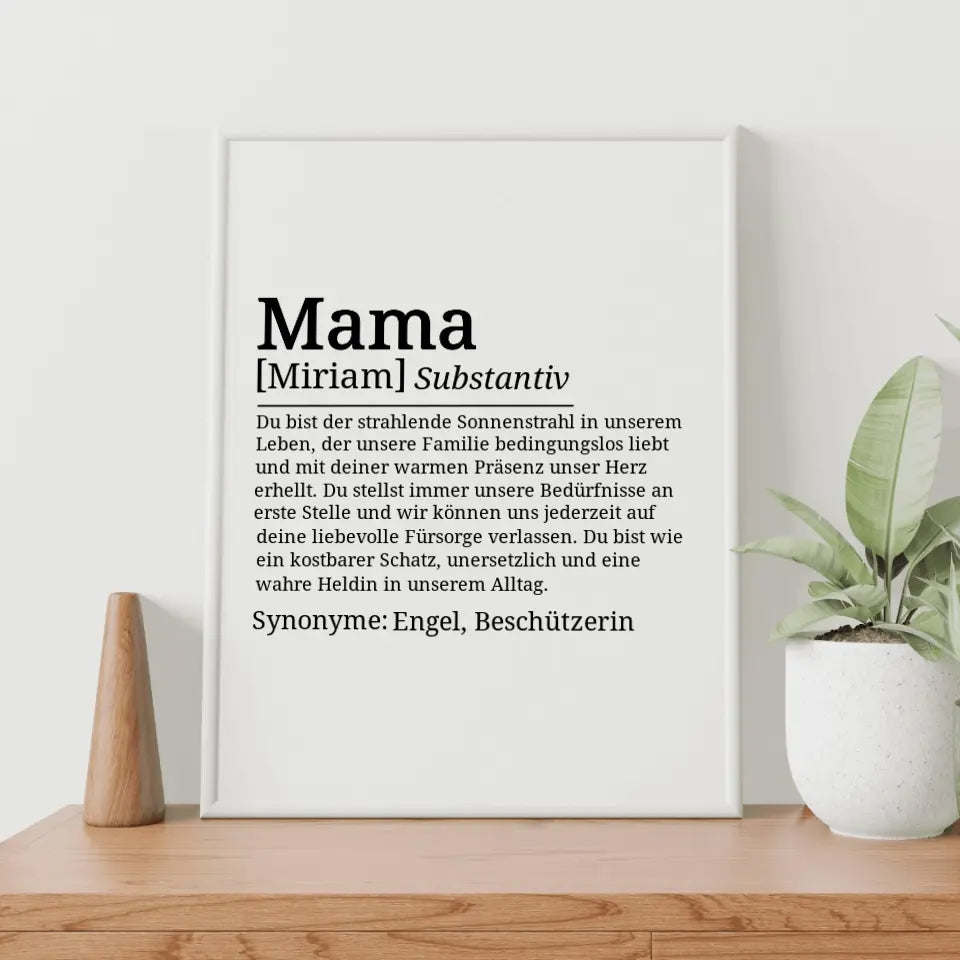 Definition Poster Mama - für die Familie