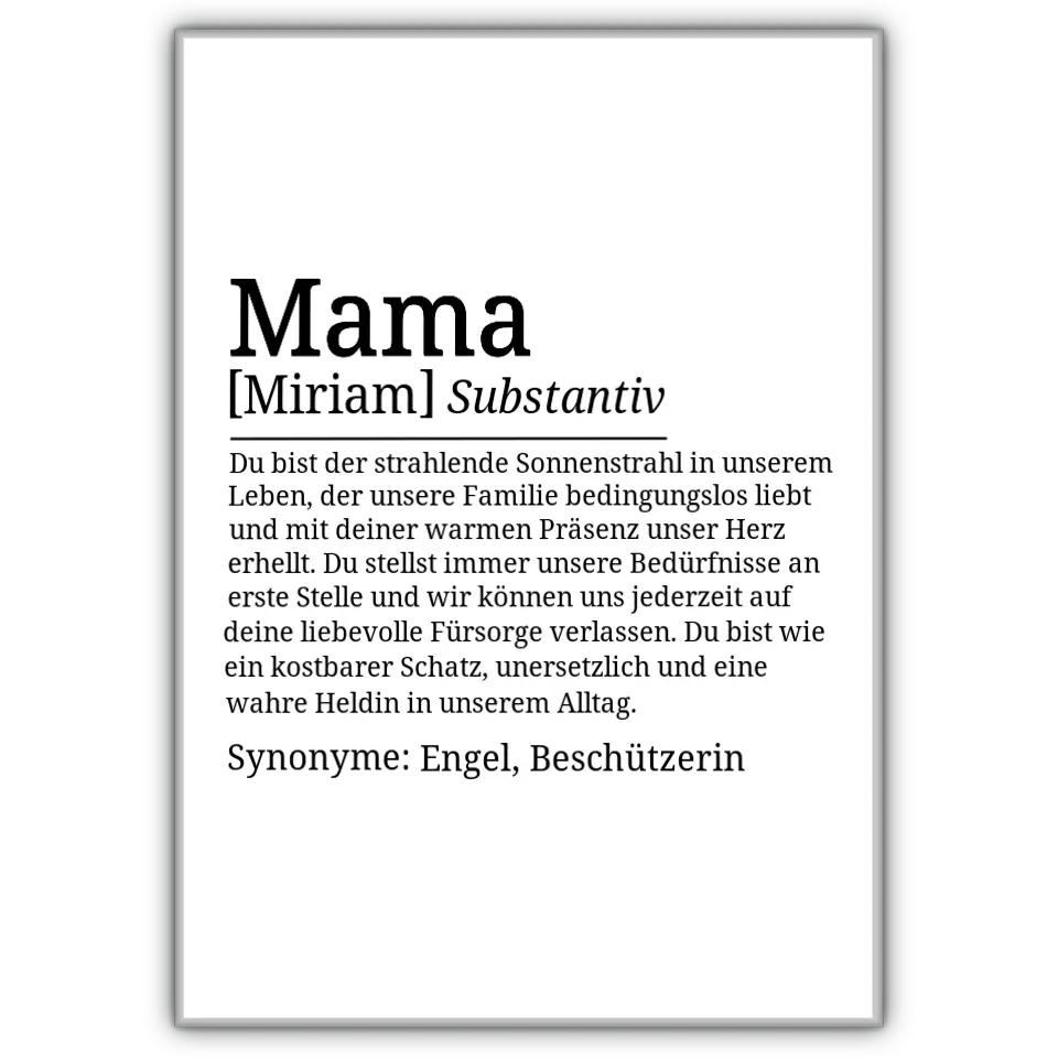 Definition Poster Mama - für die Familie