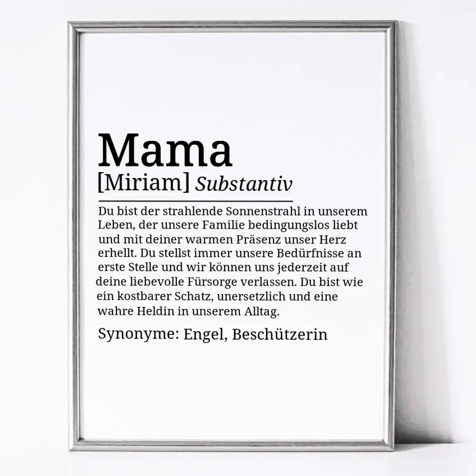 Definition Poster Mama - für die Familie