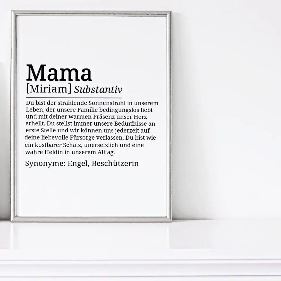 Definition Poster Mama - für die Familie