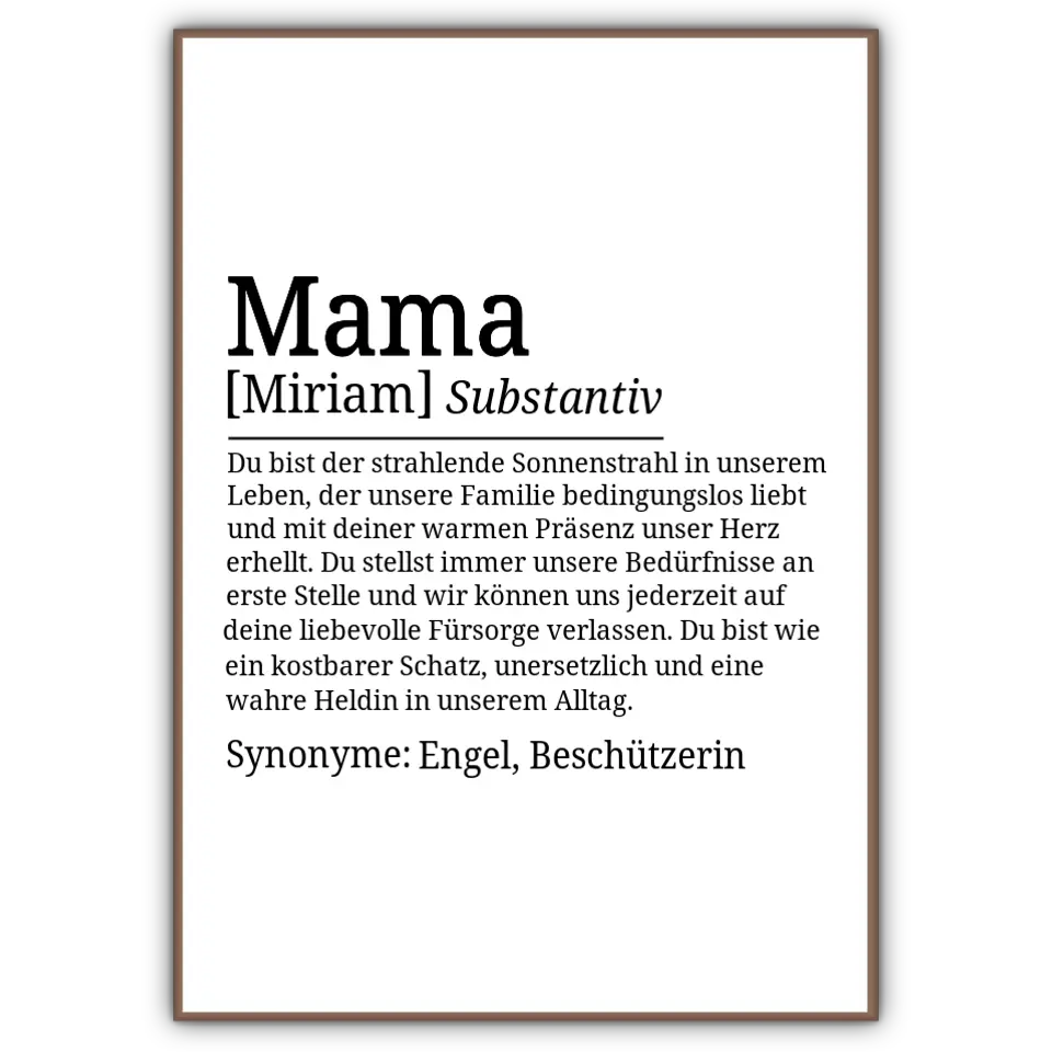 Definition Poster Mama - für die Familie