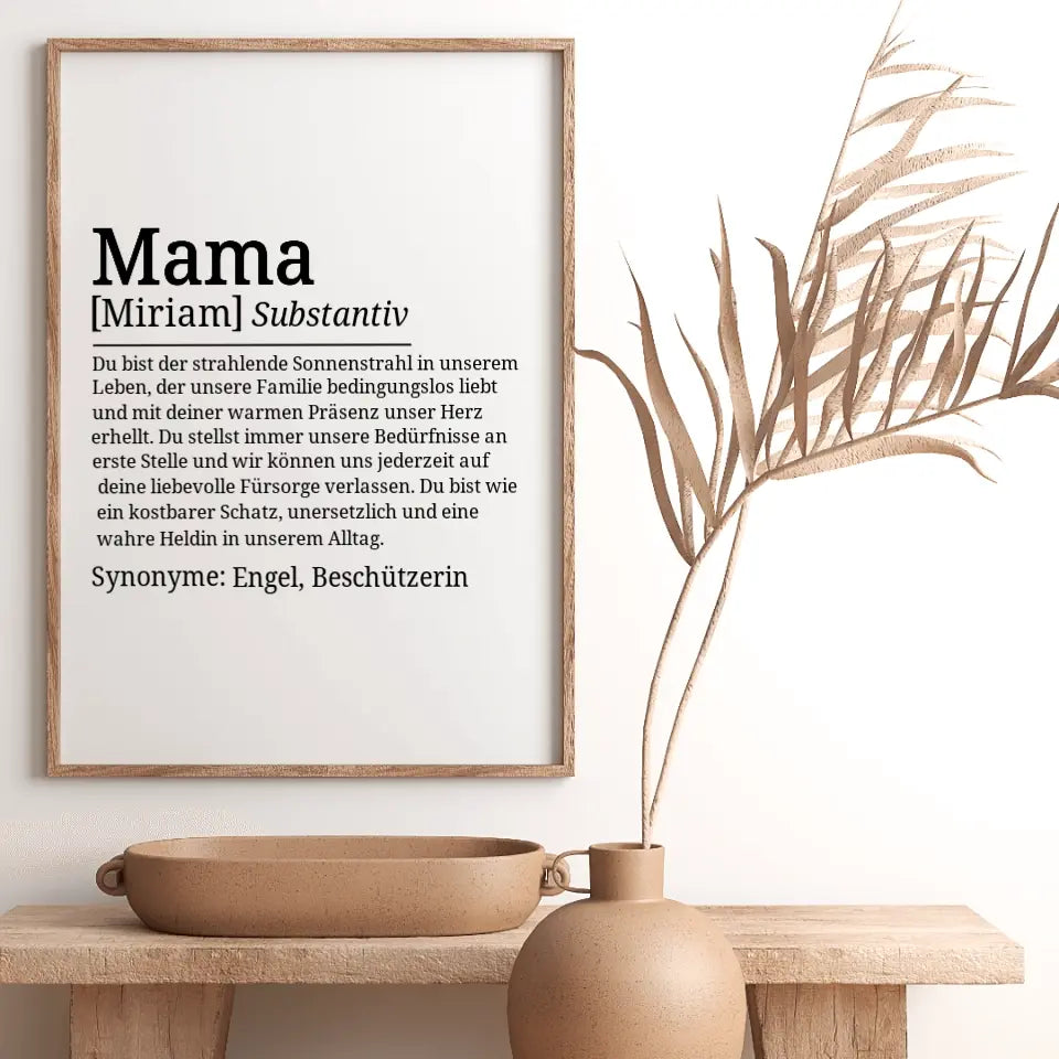 Definition Poster Mama - für die Familie
