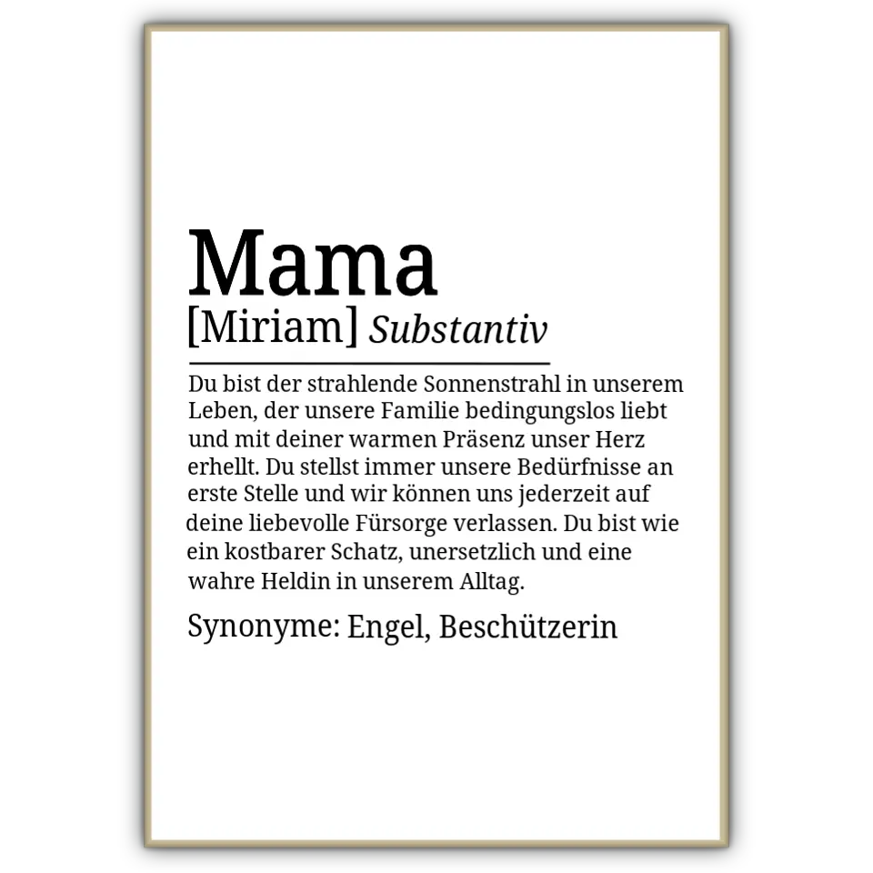 Definition Poster Mama - für die Familie