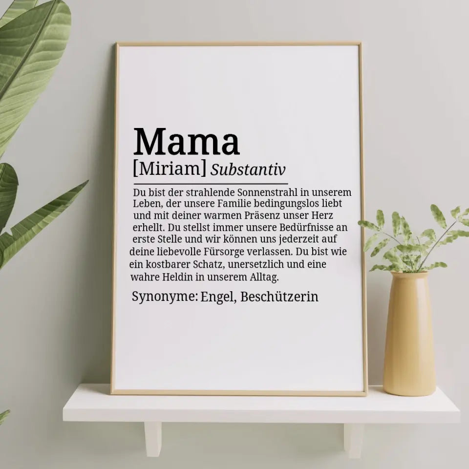 Definition Poster Mama - für die Familie