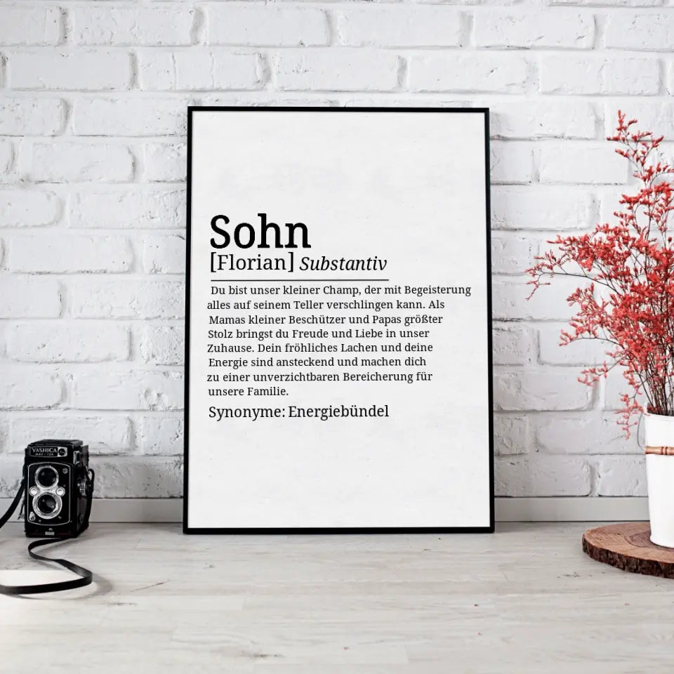 Definition Poster Sohn - für die Familie