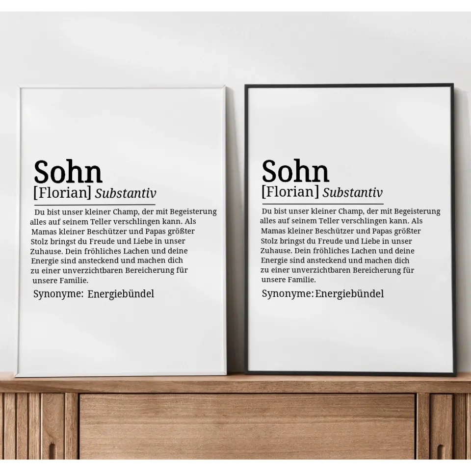 Definition Poster Sohn - für die Familie