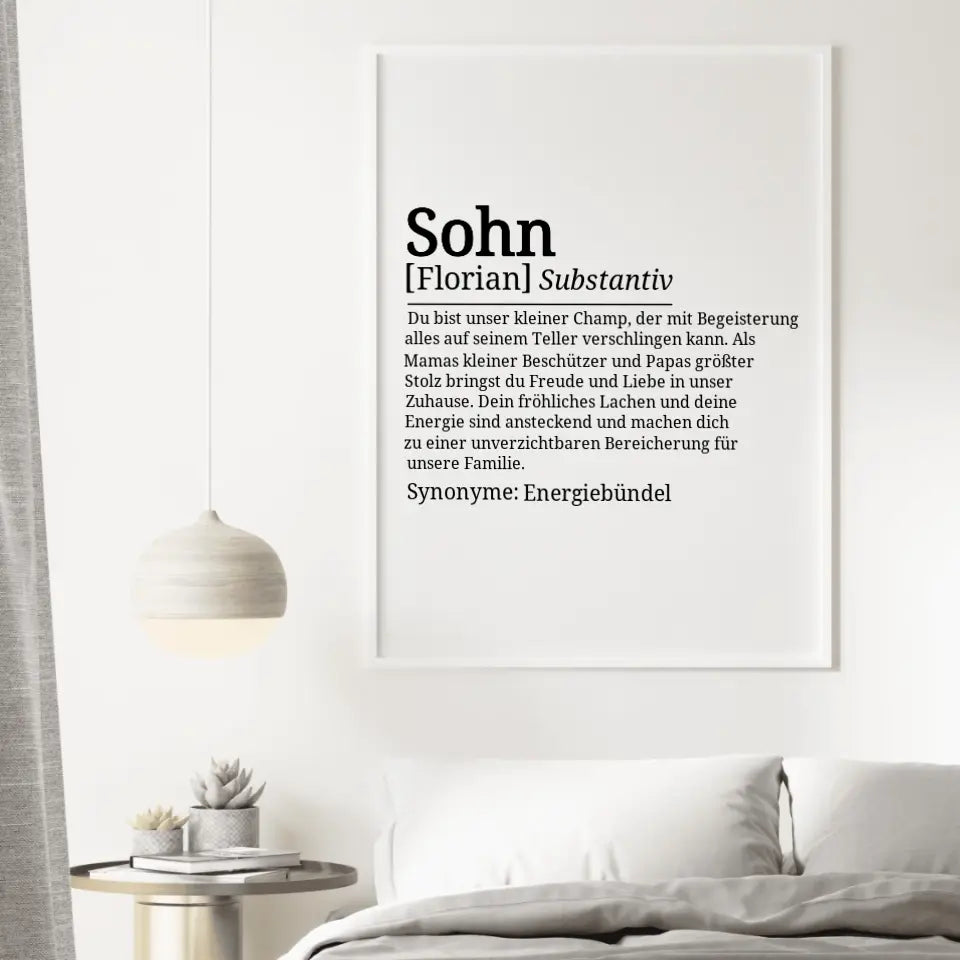 Definition Poster Sohn - für die Familie