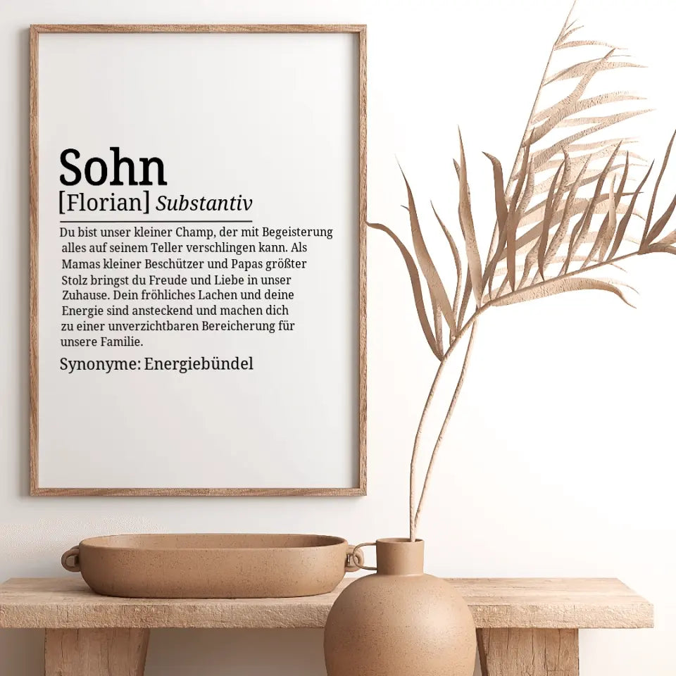 Definition Poster Sohn - für die Familie