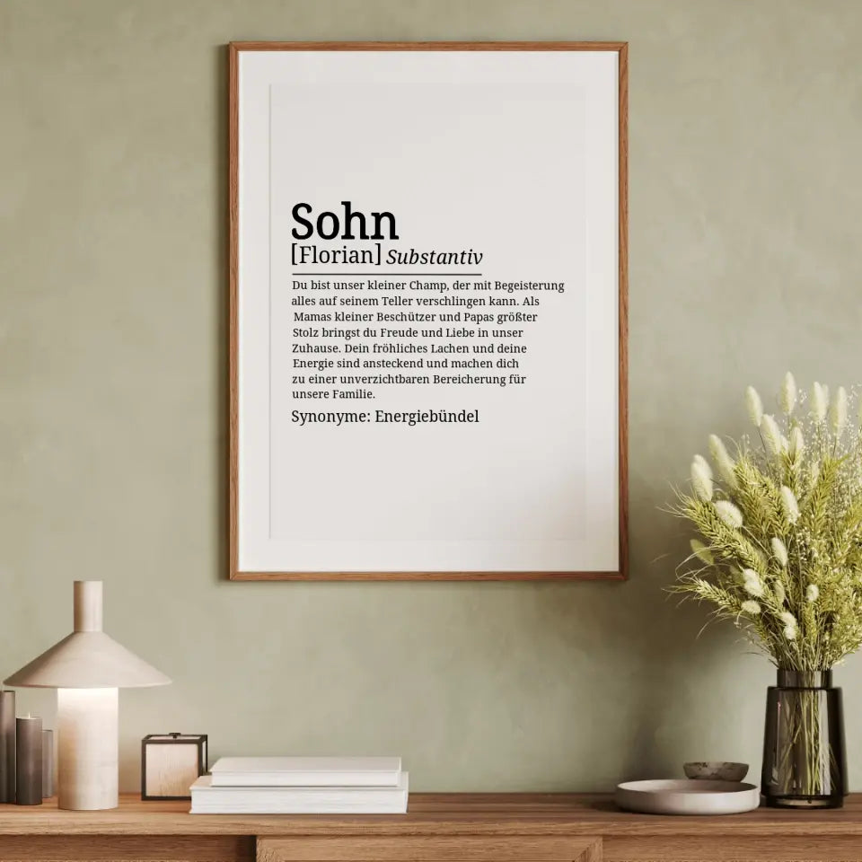 Definition Poster Sohn - für die Familie