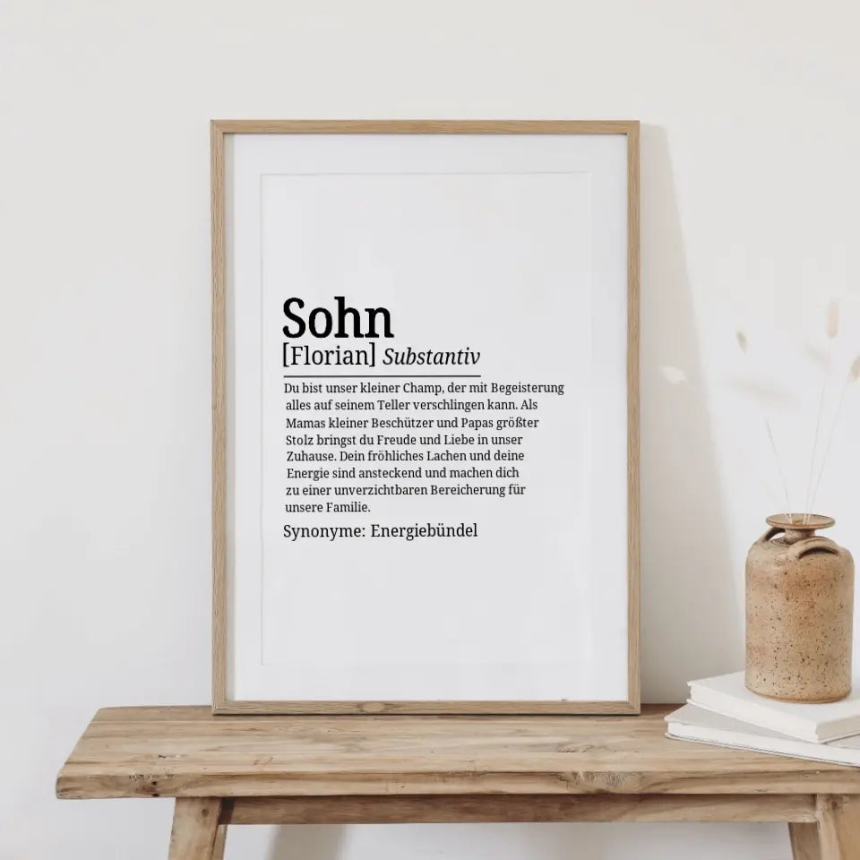 Definition Poster Sohn - für die Familie
