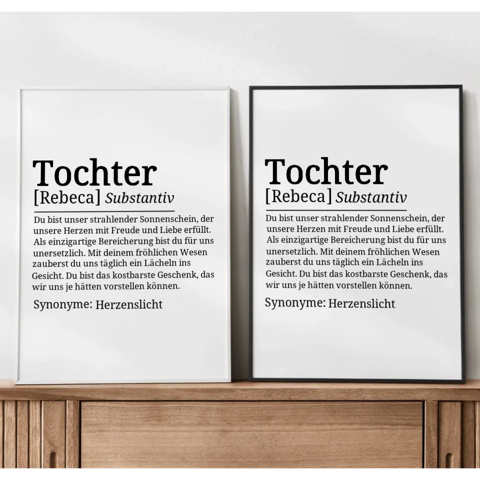 Definition Poster Tochter - für die Familie