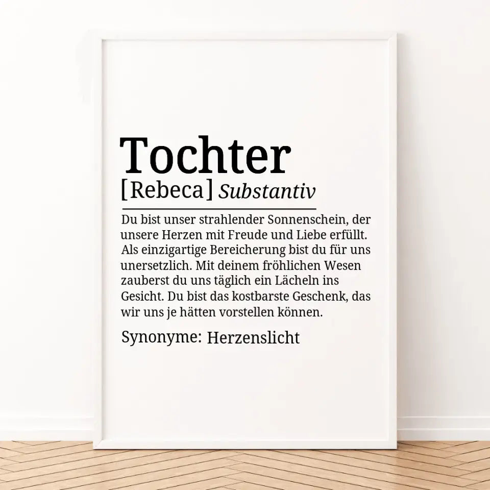 Definition Poster Tochter - für die Familie