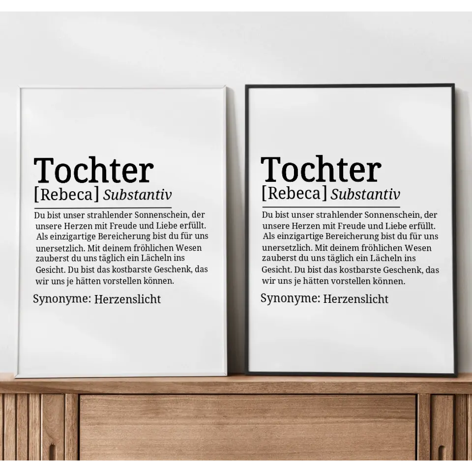 Definition Poster Tochter - für die Familie