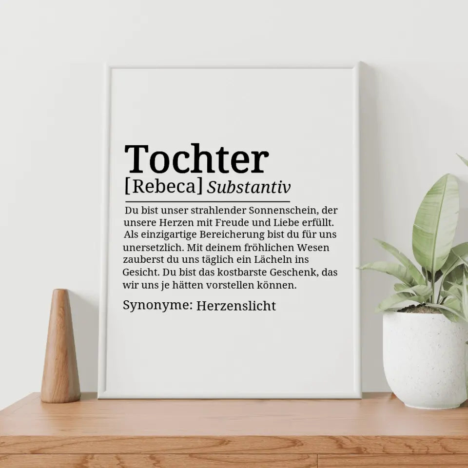 Definition Poster Tochter - für die Familie