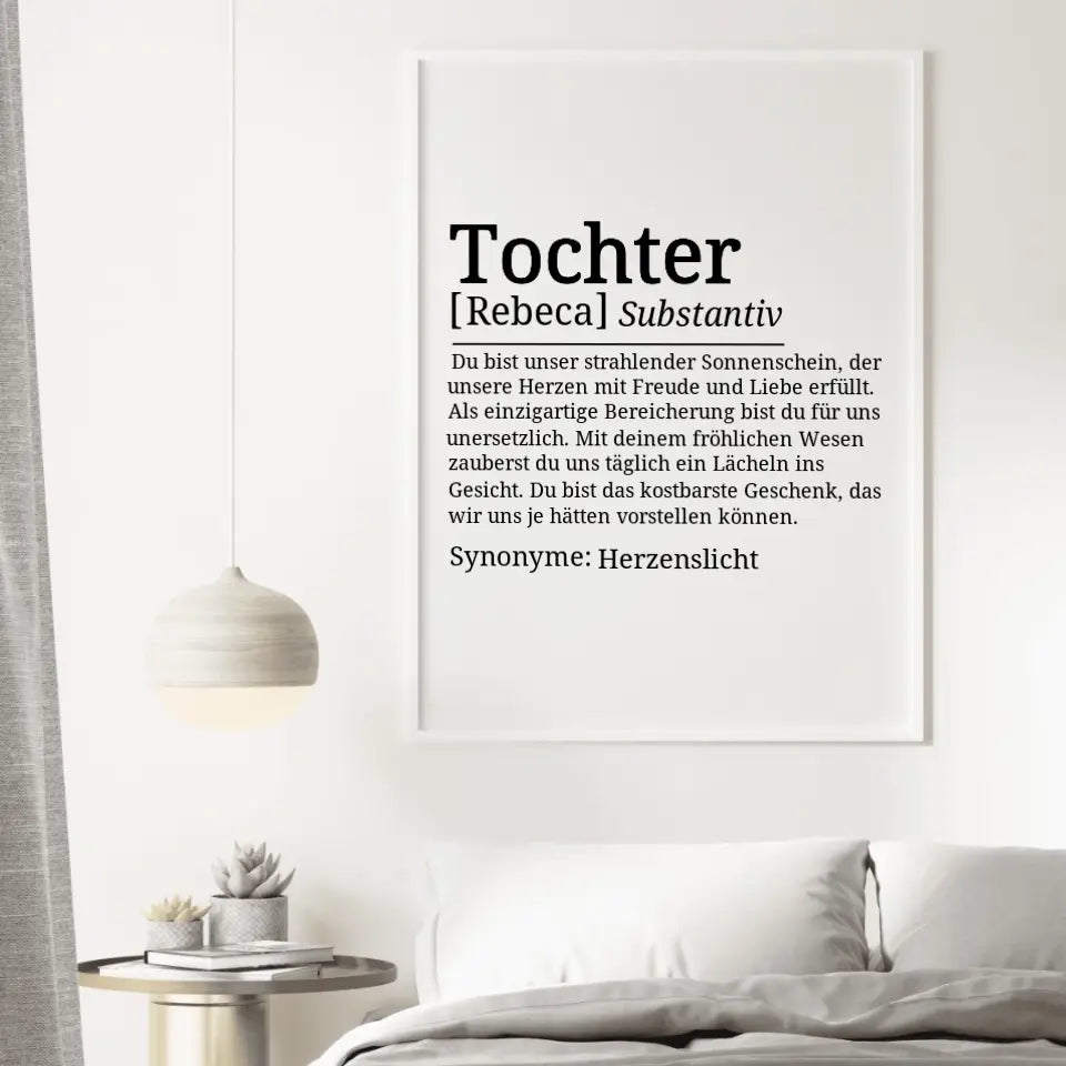Definition Poster Tochter - für die Familie