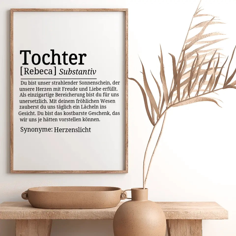 Definition Poster Tochter - für die Familie