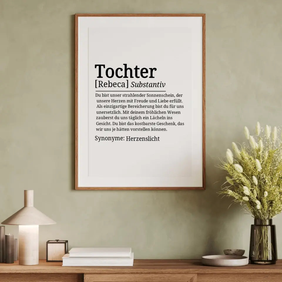 Definition Poster Tochter - für die Familie