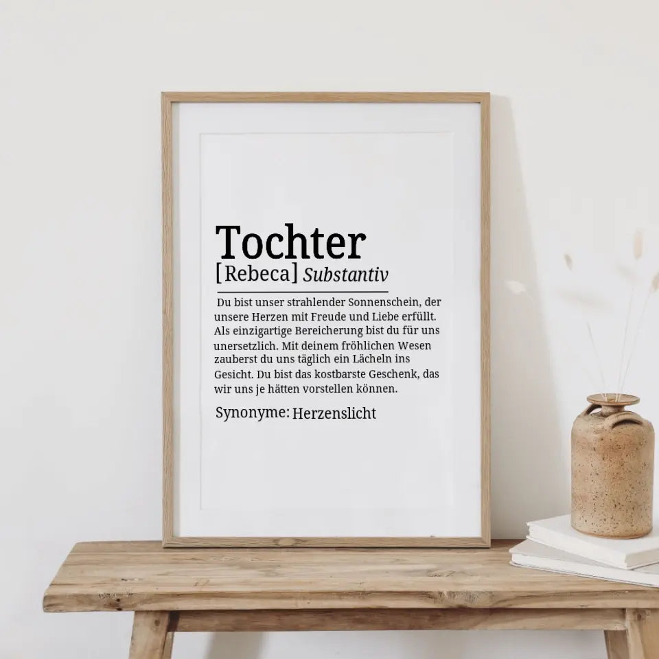 Definition Poster Tochter - für die Familie