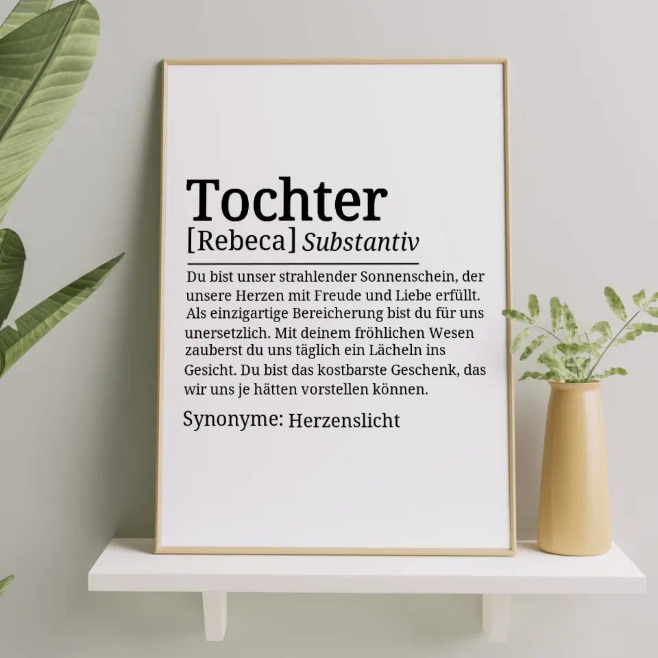 Definition Poster Tochter - für die Familie