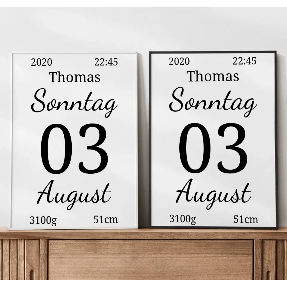 Kalender Poster - für die Geburt