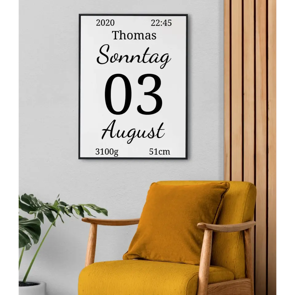 Kalender Poster - für die Geburt
