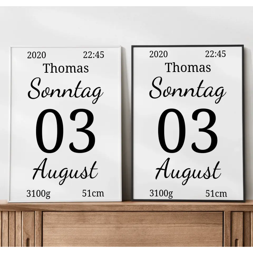Kalender Poster - für die Geburt