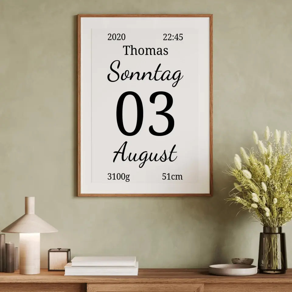 Kalender Poster - für die Geburt