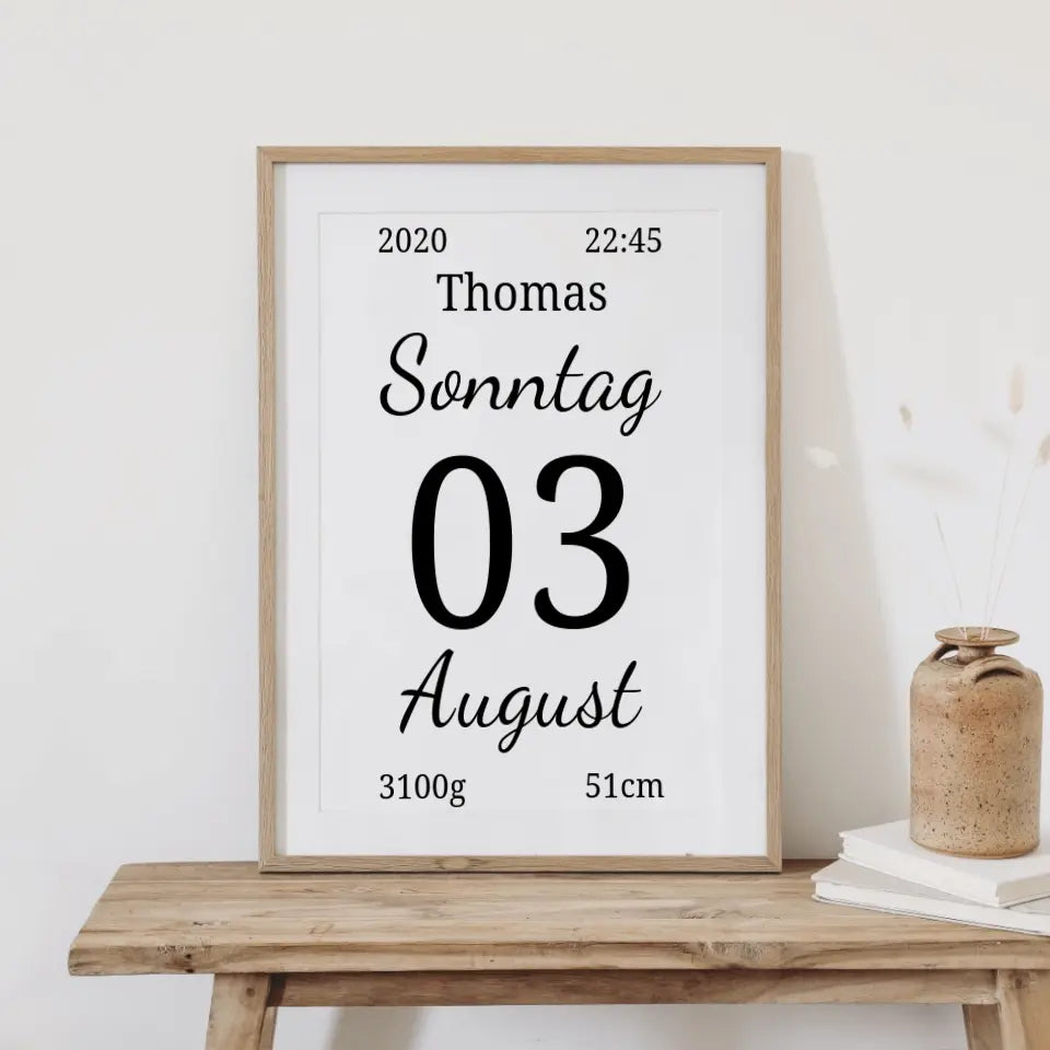 Kalender Poster - für die Geburt