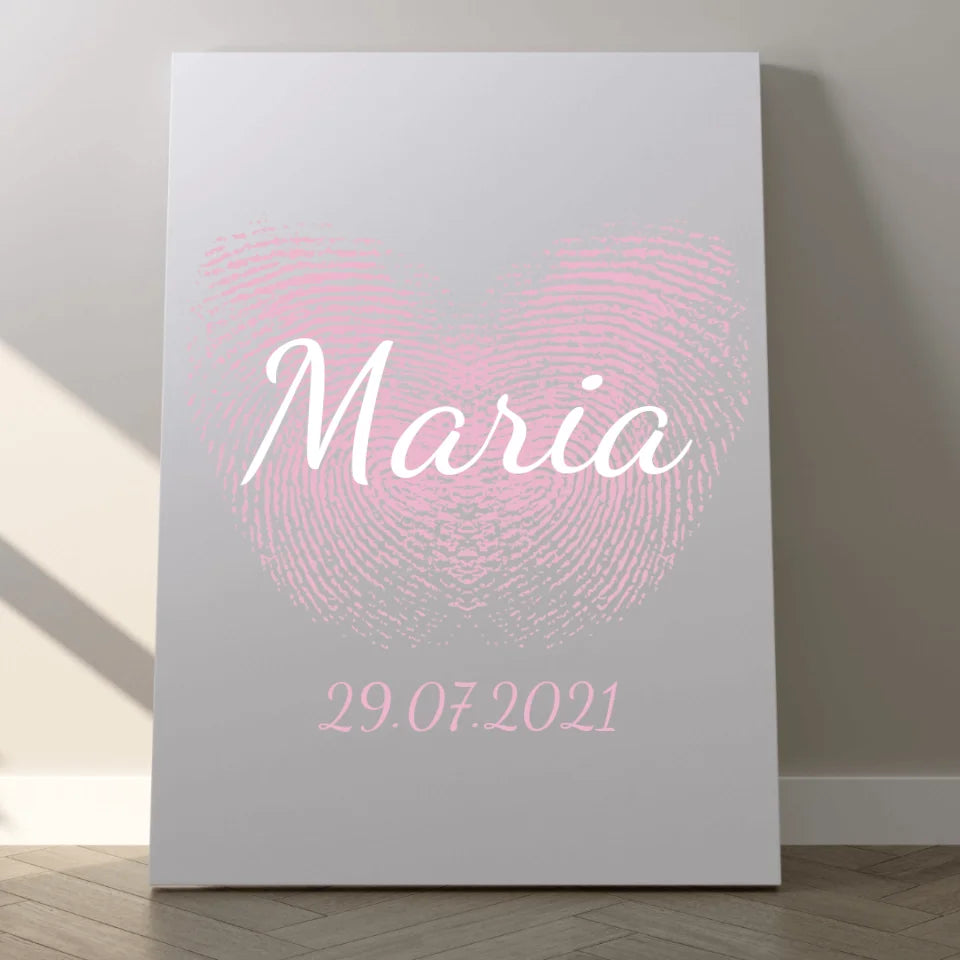 Herz Leinwand - für die Geburt