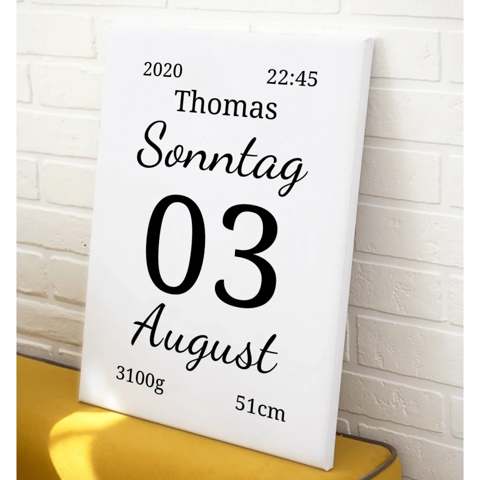 Kalender Leinwand - für die Geburt