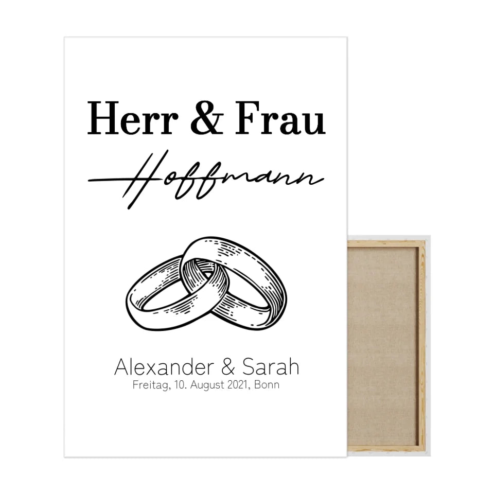 Herr & Frau Leinwand - für die Hochzeit