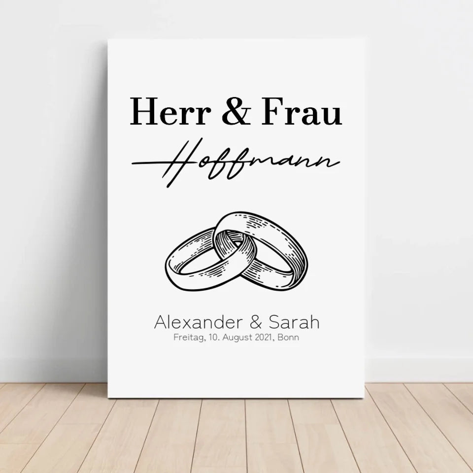 Herr & Frau Leinwand - für die Hochzeit
