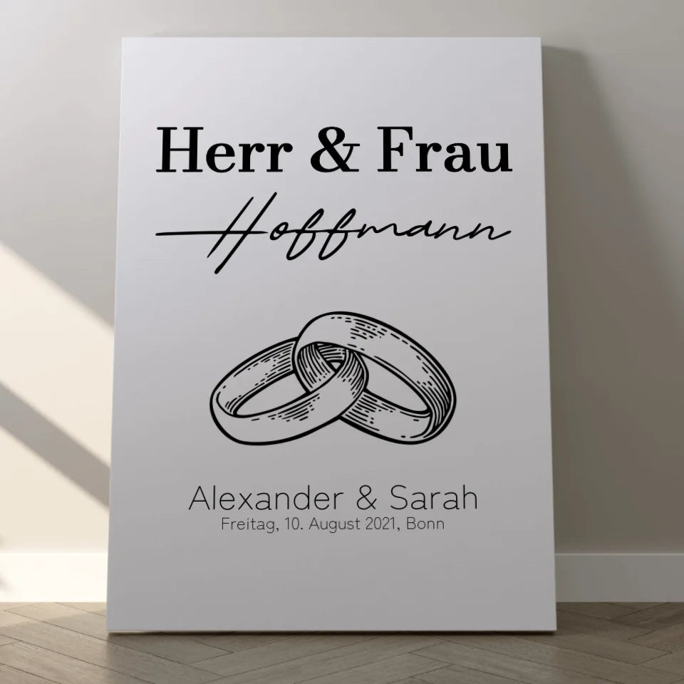 Herr & Frau Leinwand - für die Hochzeit