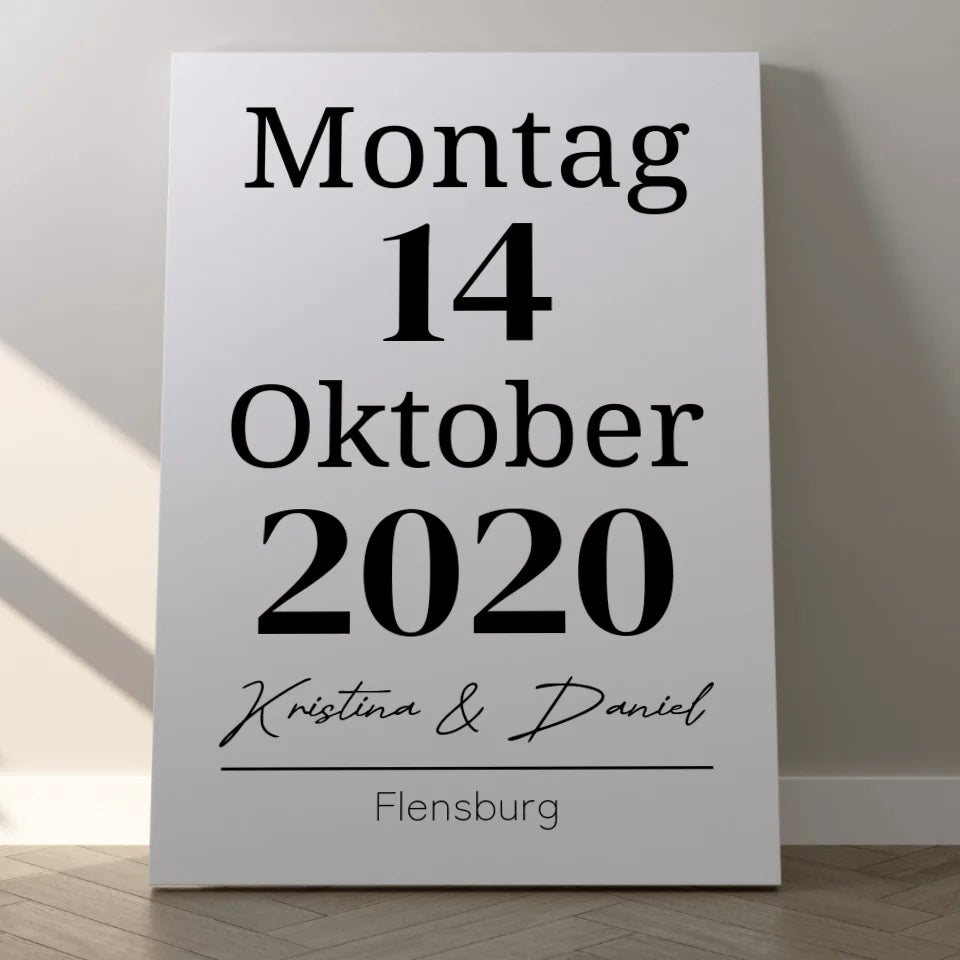 Kalender Leinwand - für die Hochzeit