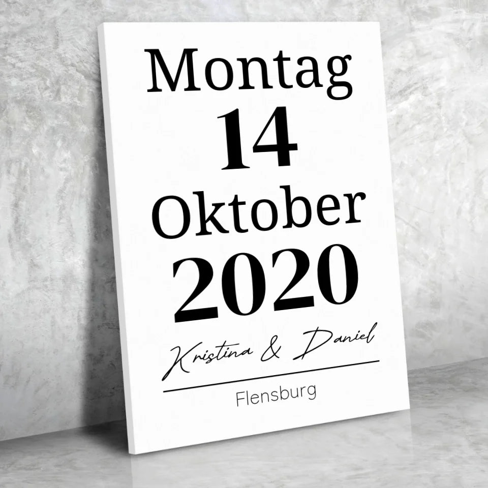 Kalender Leinwand - für die Hochzeit