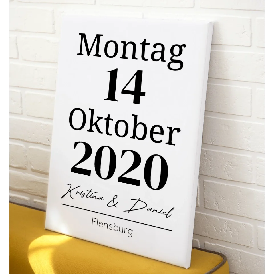 Kalender Leinwand - für die Hochzeit