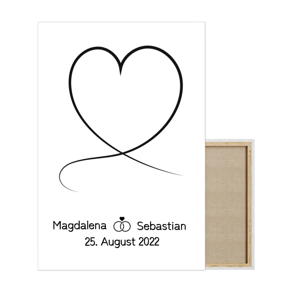 Herz Leinwand - für die Hochzeit
