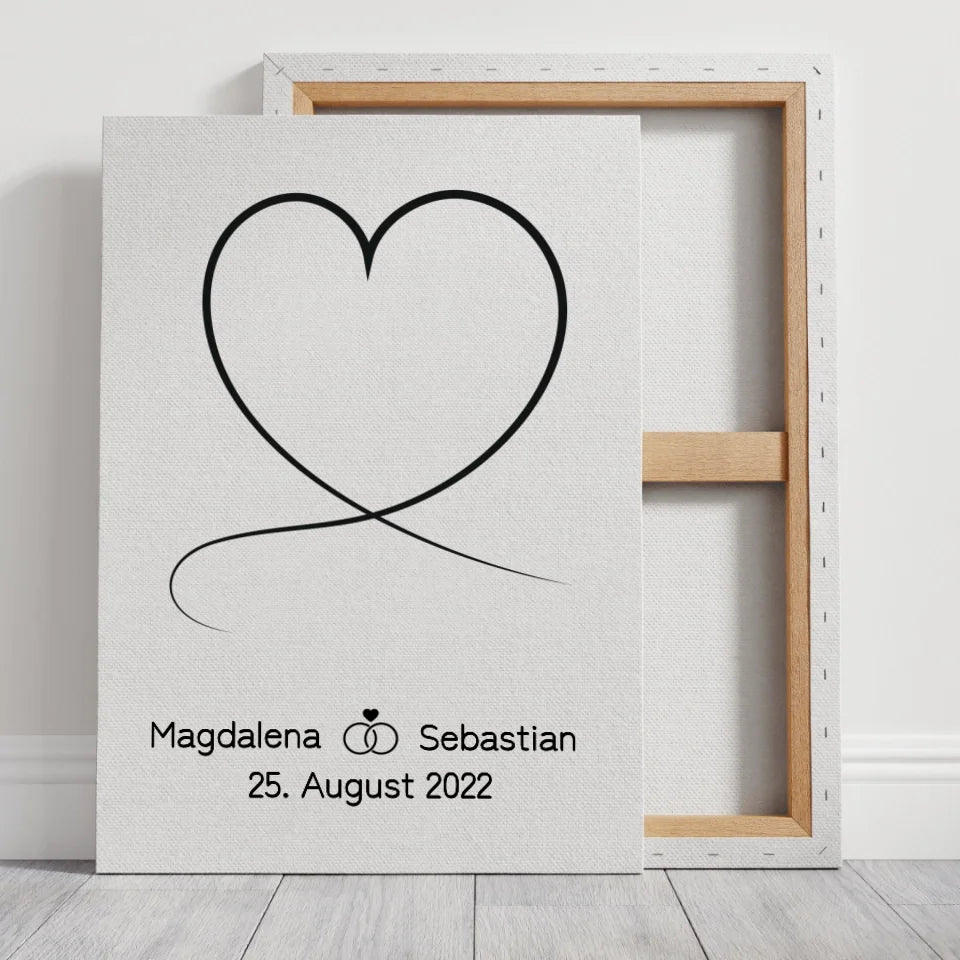 Herz Leinwand - für die Hochzeit