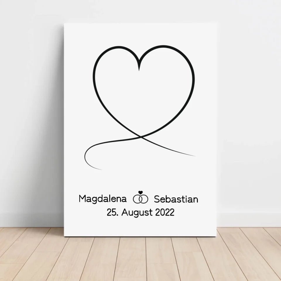 Herz Leinwand - für die Hochzeit